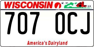 WI license plate 707OCJ