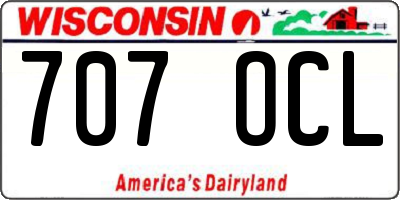 WI license plate 707OCL