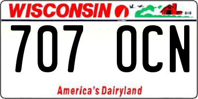 WI license plate 707OCN
