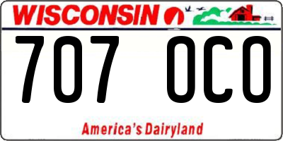 WI license plate 707OCO