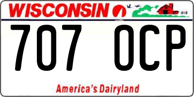 WI license plate 707OCP