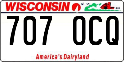 WI license plate 707OCQ