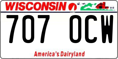 WI license plate 707OCW