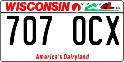WI license plate 707OCX