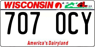 WI license plate 707OCY