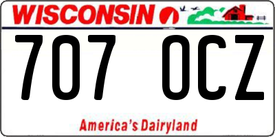 WI license plate 707OCZ