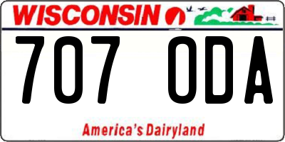 WI license plate 707ODA