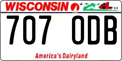 WI license plate 707ODB