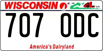 WI license plate 707ODC