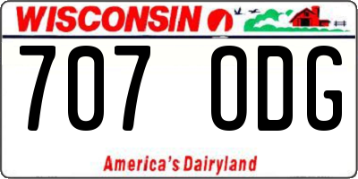 WI license plate 707ODG