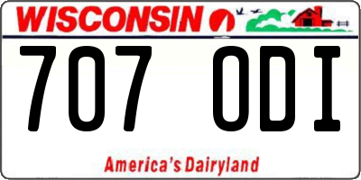 WI license plate 707ODI