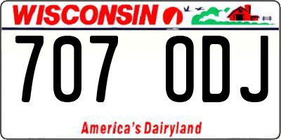 WI license plate 707ODJ