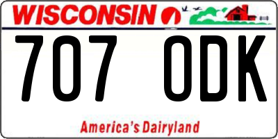 WI license plate 707ODK