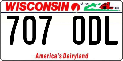 WI license plate 707ODL