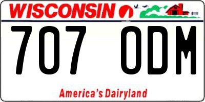 WI license plate 707ODM