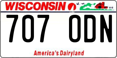 WI license plate 707ODN