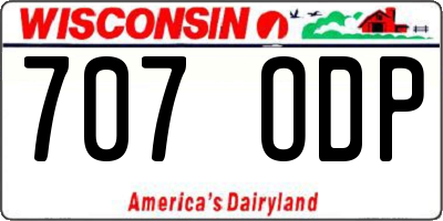 WI license plate 707ODP