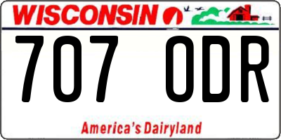 WI license plate 707ODR
