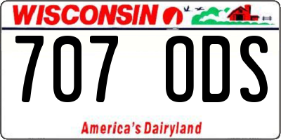 WI license plate 707ODS
