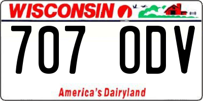 WI license plate 707ODV
