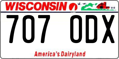 WI license plate 707ODX