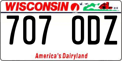 WI license plate 707ODZ