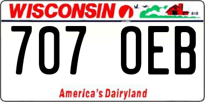 WI license plate 707OEB