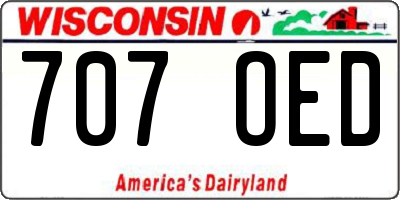 WI license plate 707OED