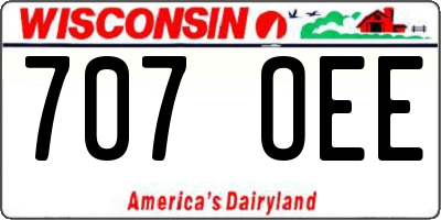 WI license plate 707OEE