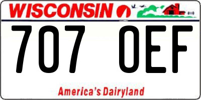 WI license plate 707OEF