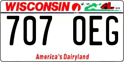 WI license plate 707OEG