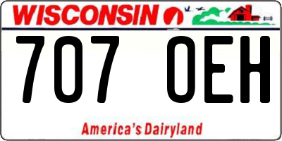 WI license plate 707OEH