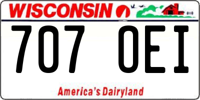 WI license plate 707OEI