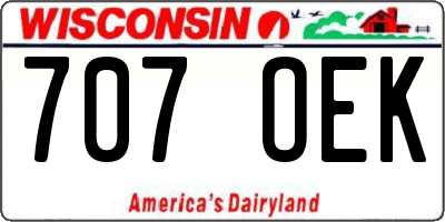 WI license plate 707OEK