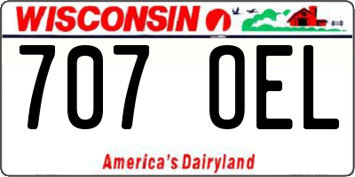 WI license plate 707OEL