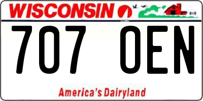 WI license plate 707OEN