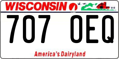 WI license plate 707OEQ