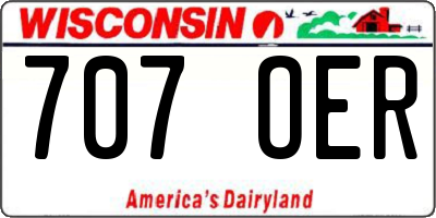 WI license plate 707OER