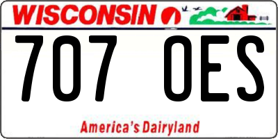 WI license plate 707OES