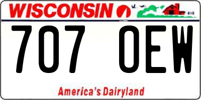WI license plate 707OEW