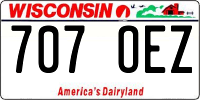 WI license plate 707OEZ