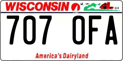 WI license plate 707OFA