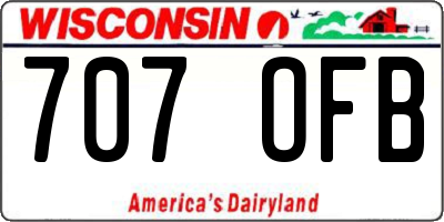 WI license plate 707OFB
