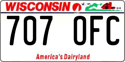 WI license plate 707OFC