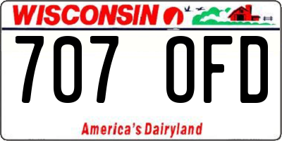 WI license plate 707OFD