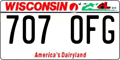 WI license plate 707OFG