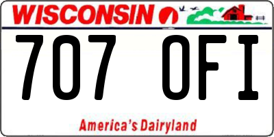 WI license plate 707OFI