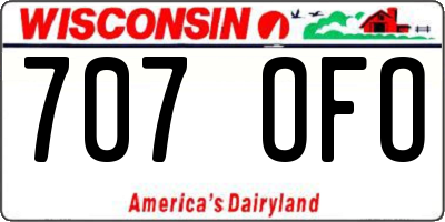 WI license plate 707OFO