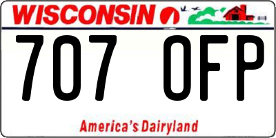 WI license plate 707OFP