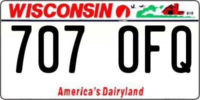 WI license plate 707OFQ